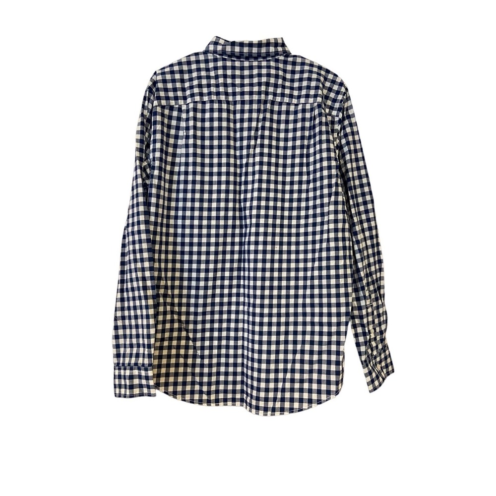 American Eagle Button Down‎ Shirt Blue White Plaid Long Sleeve Size Large New - Picture 2 of 10